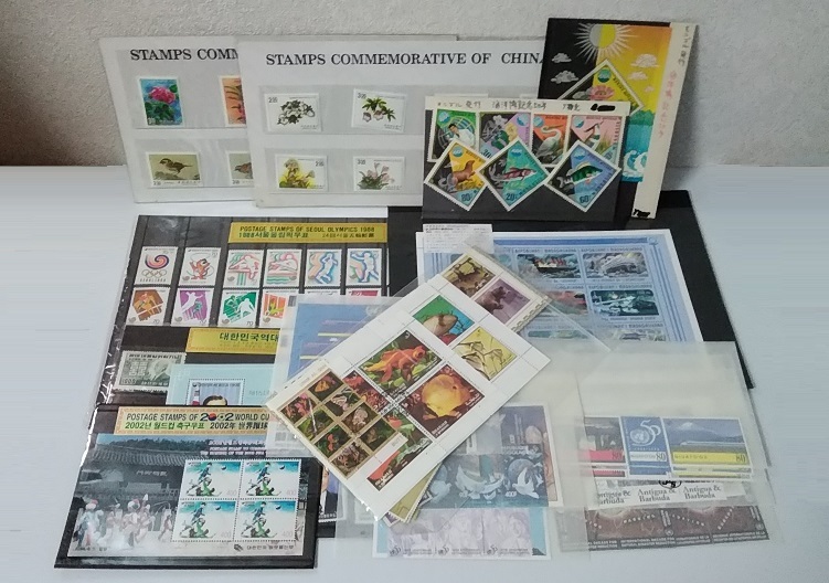☆☆【世界の切手・外国切手 海外】モンゴル・韓国・中国・国際連合・豪華客船など 切手 小型切手シート/ 未使用 消印 スタンプ拍卖