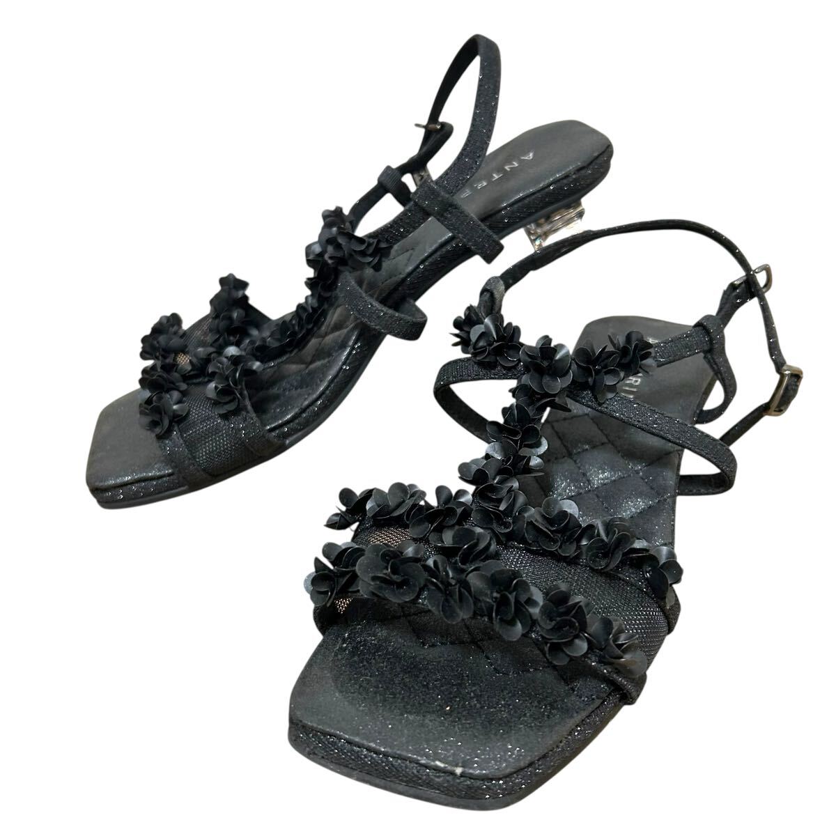 ※SD ANTEPRIMA アンテプリマ ヒールサンダル ストラップ ブラック 表記S(22.5~23cm相当)拍卖