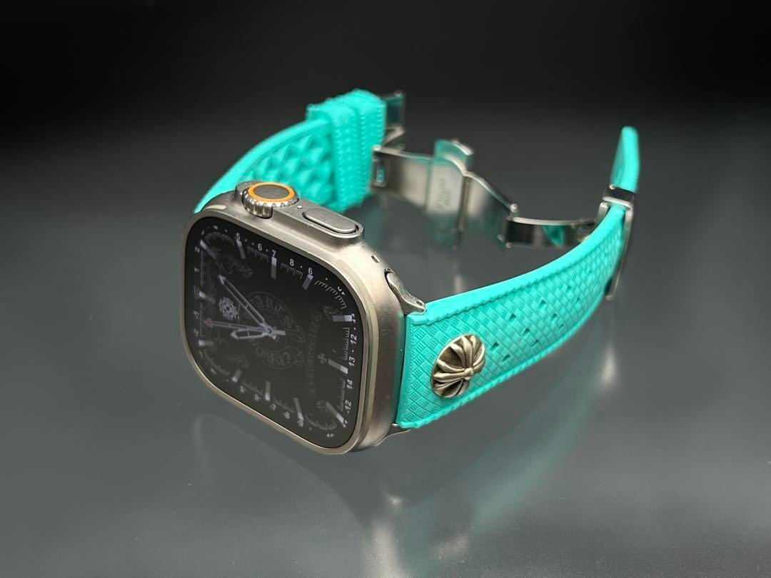 アップルウォッチ ティファニーブルー ラバー ベルト 49mm 46mm 45mm 44mm 41mm 40mm ウルトラ シリーズ10拍卖