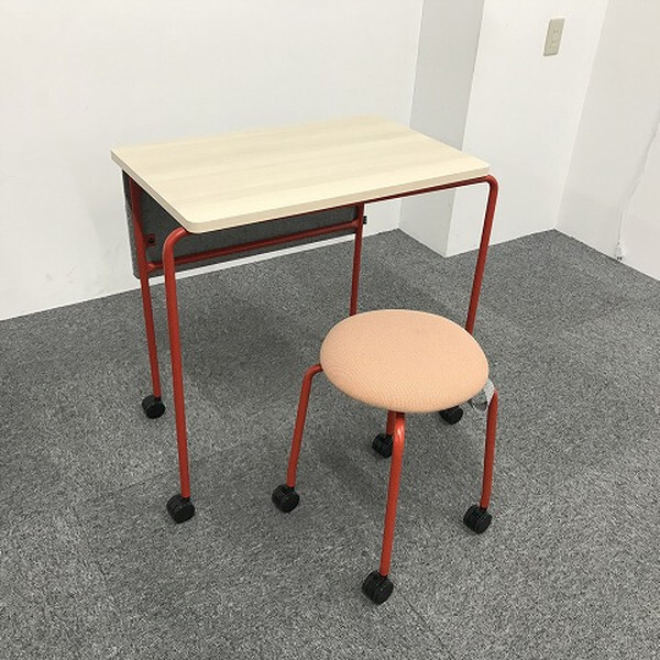 平デスク スツールセット スプリント キャスター付 オカムラ プレーン 中古 □ DH-861794B拍卖