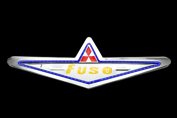 70cm●ふそう バスマーク 中型用 アンドン 丸棒巻き8mm 全体 ステンレス鏡面 クリア板緑色 行灯 FUSO オール ステンレス デコトラ:F-青中拍卖