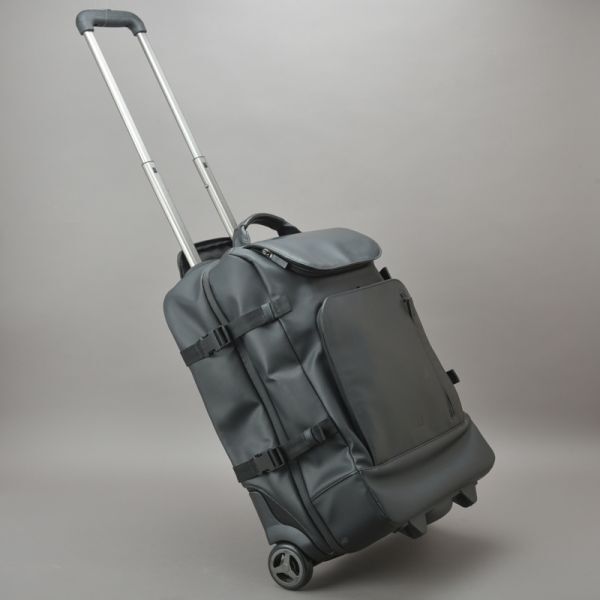 美品 DUNHILL ダンヒル キャリーバッグ スーツケース PVC ブラック 付属品付き 2輪 トランク トラベル 出張 旅行鞄 /070625-54/a.d拍卖