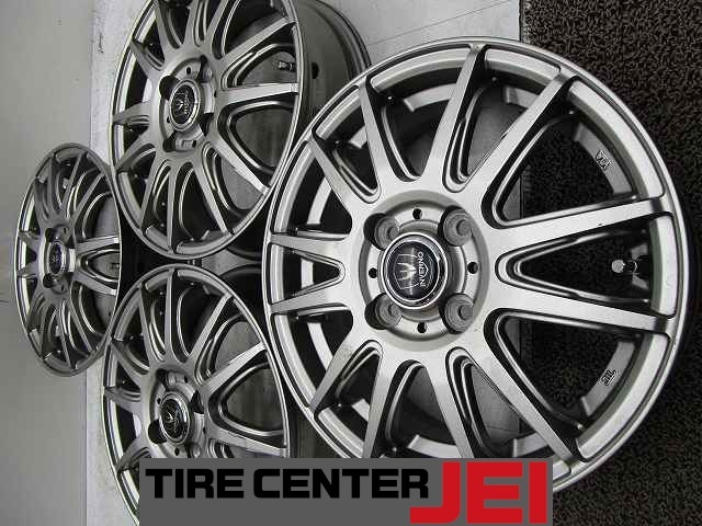 14インチ INVERNO 4.5J+45 100 軽自動車 中古アルミホイール【4本セット】送料無料(A14-5484)拍卖