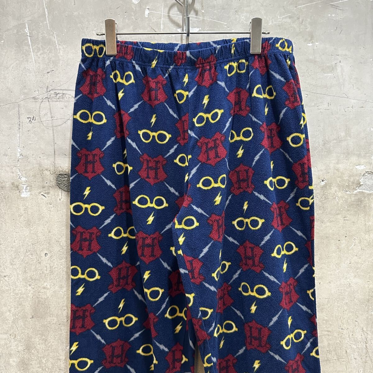 US古着 メガネ イナズマ エンブレム フリースパンツ パジャマ ルームウェア拍卖