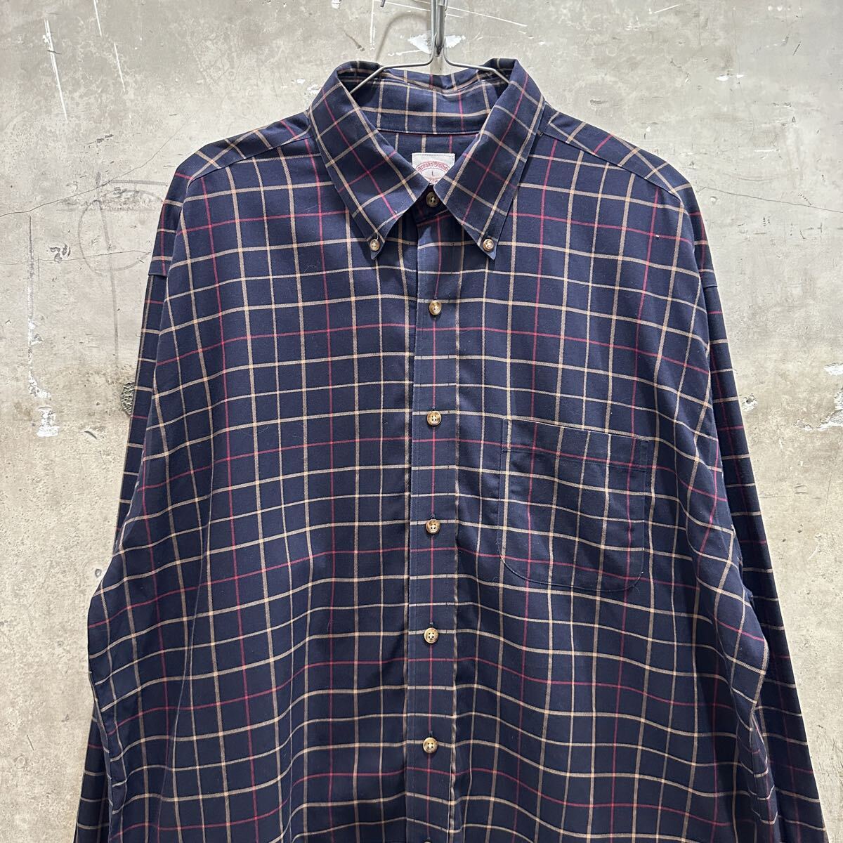 US古着 ブルックスブラザーズ チェック 長袖BDシャツ L拍卖