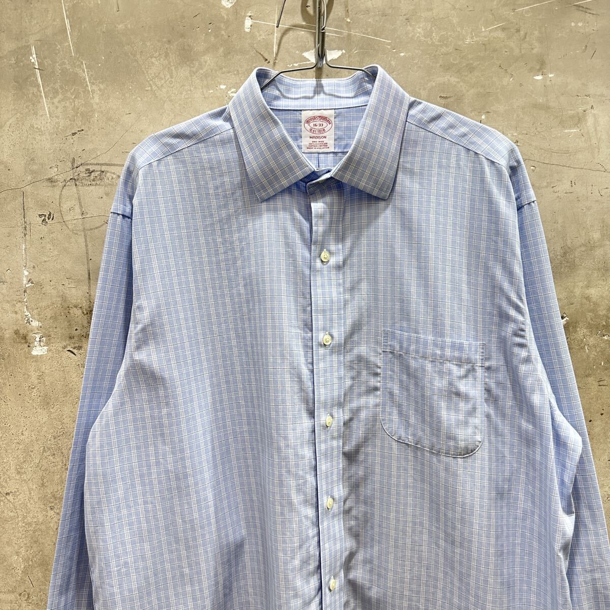 US古着ブルックスブラザーズ マディソン チェックシャツ 長袖拍卖