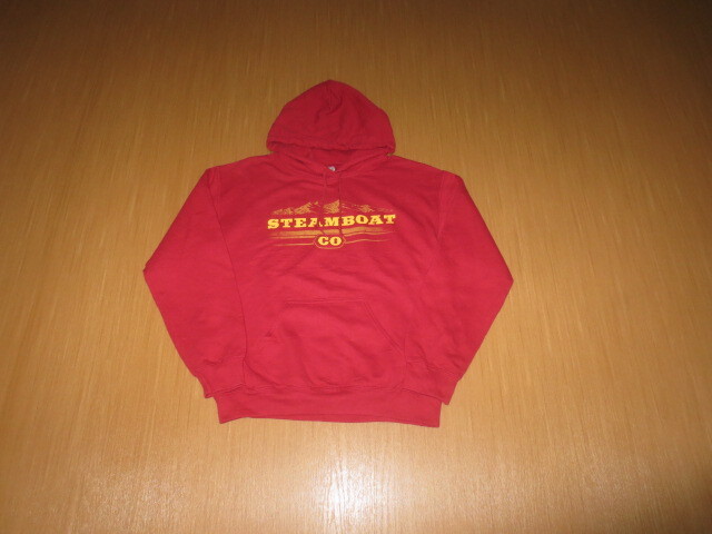 古着 GILDAN スウェットパーカ エンジS フード フーディー スウェットシャツ トレーナー パーカー プルオーバー拍卖