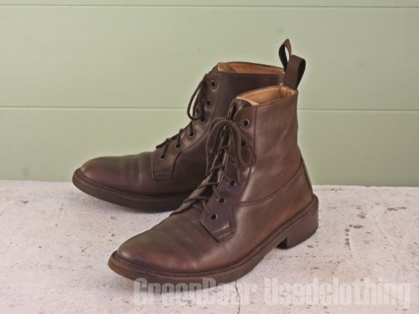 B861 イタリア製 レディースブーツ レースアップ 茶 ブラウン 37.5 23.5cm 拍卖