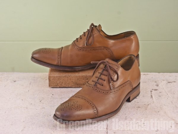 B883 メンズ REISS ビジネスシューズ ストレートチップ 茶 ブラウン 42 26cm 拍卖