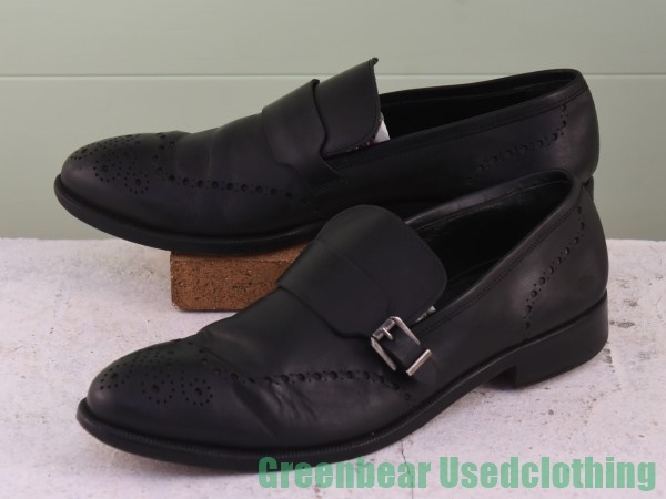 U101◆イタリア製 ローファー 良い味 黒 ブラック メンズ 10 28cm 拍卖