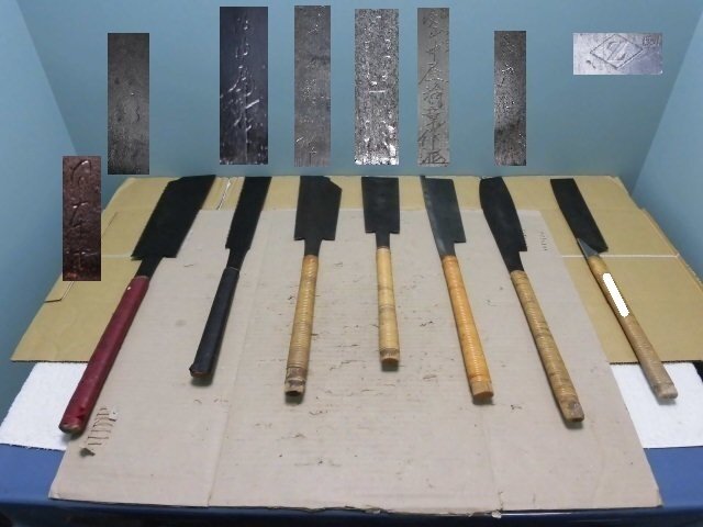 D101【鋸 ノコギリ・両刃鋸・片刃鋸 中屋治章/在銘あり(判読不明)~在銘なし 色々まとめて計7点】大工道具/刃物拍卖