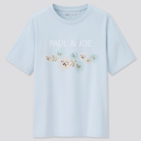 新品☆完売品☆貴重☆ ポール&ジョー グラフィックTシャツ カットソー 花 UNIQLO M L XL 3XL 水色ブルーblue花柄 花模様 フラワー 半袖レア拍卖