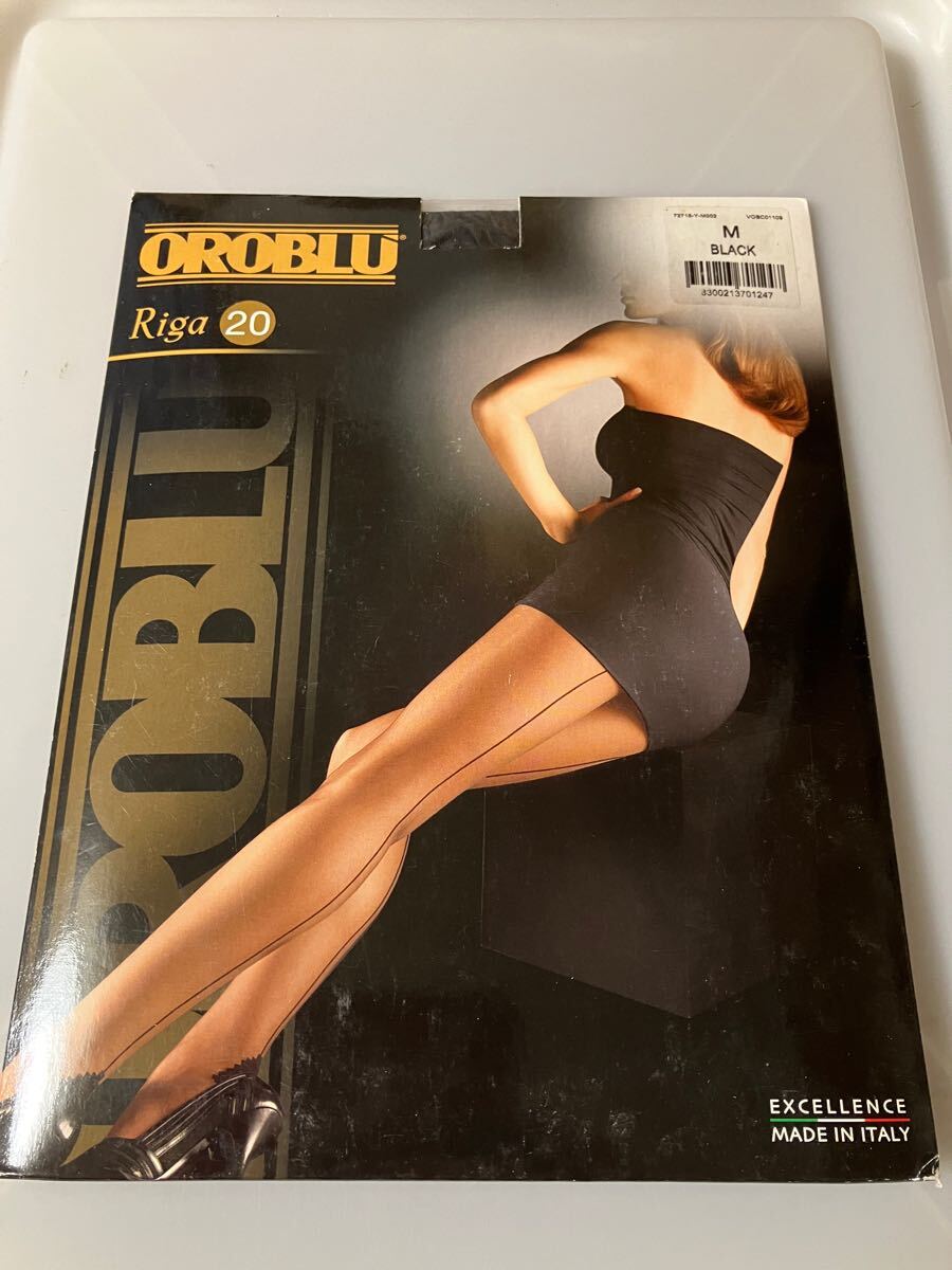 【送料無料】OROBLU riga 20 M black panty stocking オロブル パンティストッキング 20デニール 黒スト 高級 イタリア製 バックシーム拍卖