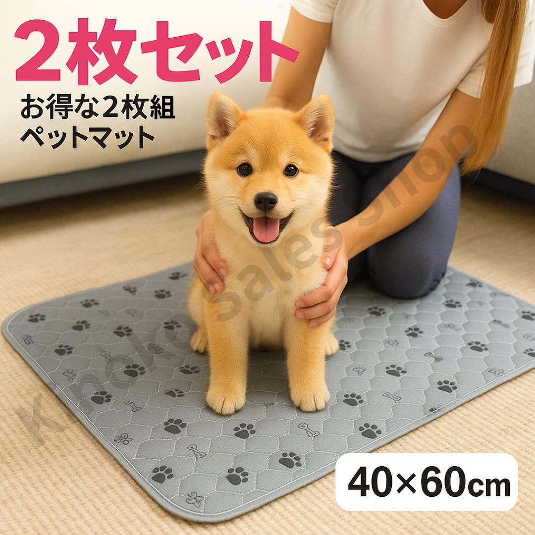【2枚セット・お得!】ペットマット 40×60cm 犬 猫 防水 速乾 洗える拍卖