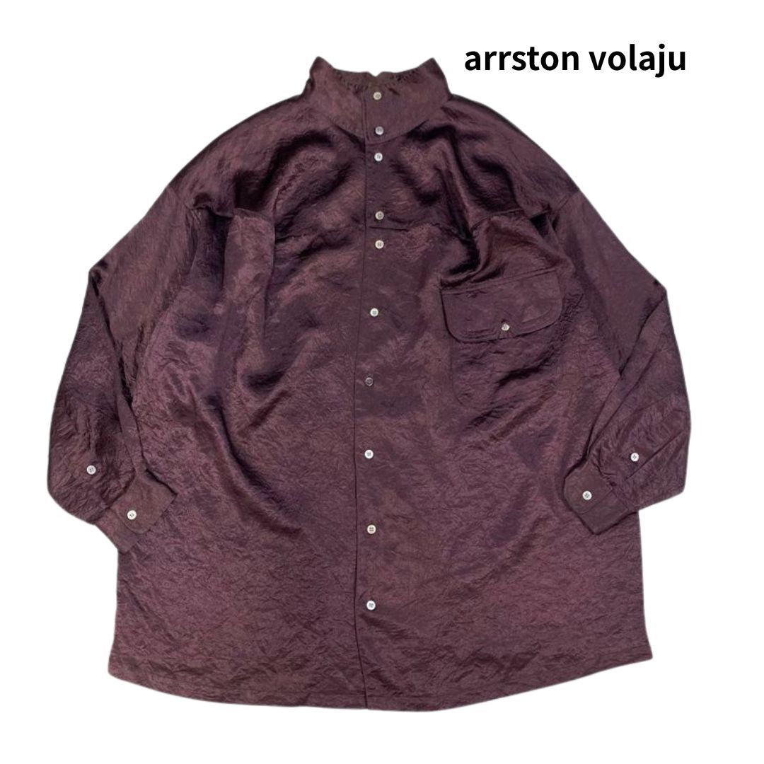 Vintage 80s arrston volaju KOHSHIN SATOH アーストンボラージュ コウシンサトウ サテン 変形 ドルマンシャツ 長袖シャツ シャツ size:M拍卖