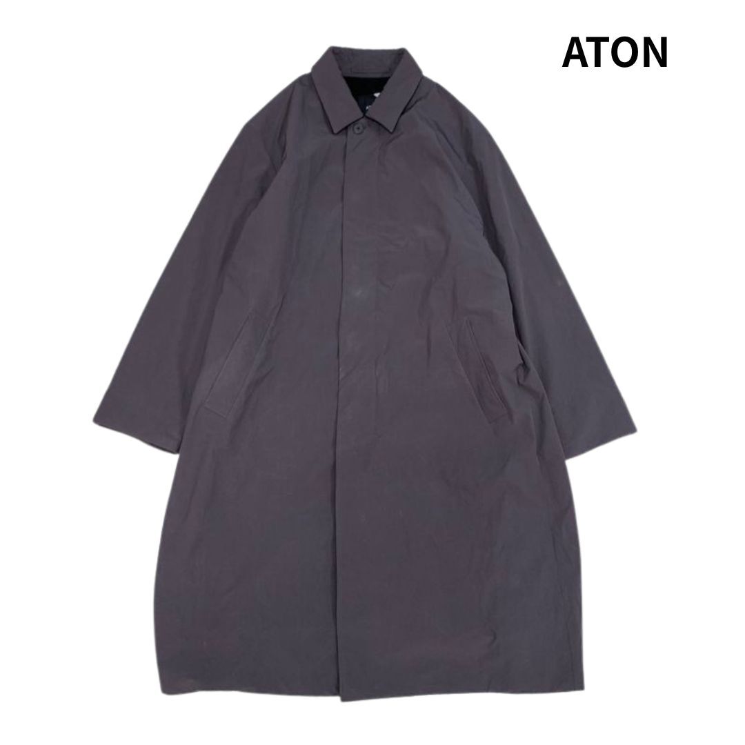 ATON エイトン ASAKO NYLON BALMACAAN COAT バルマカーンコート ステンカラー コート メンズ size:06/ロングコート アウター ジャケット拍卖