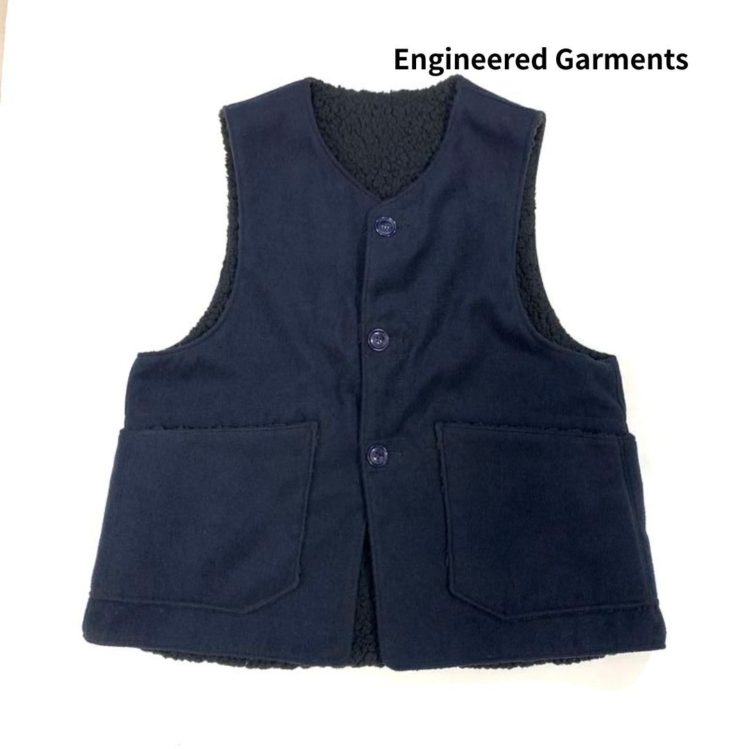 Engineered Garments エンジニアードガーメンツ リバーシブル ボア ベスト オーバーベスト ネイビー 紺 L/NEPENTHES S2W8 裏ボア フリース 拍卖