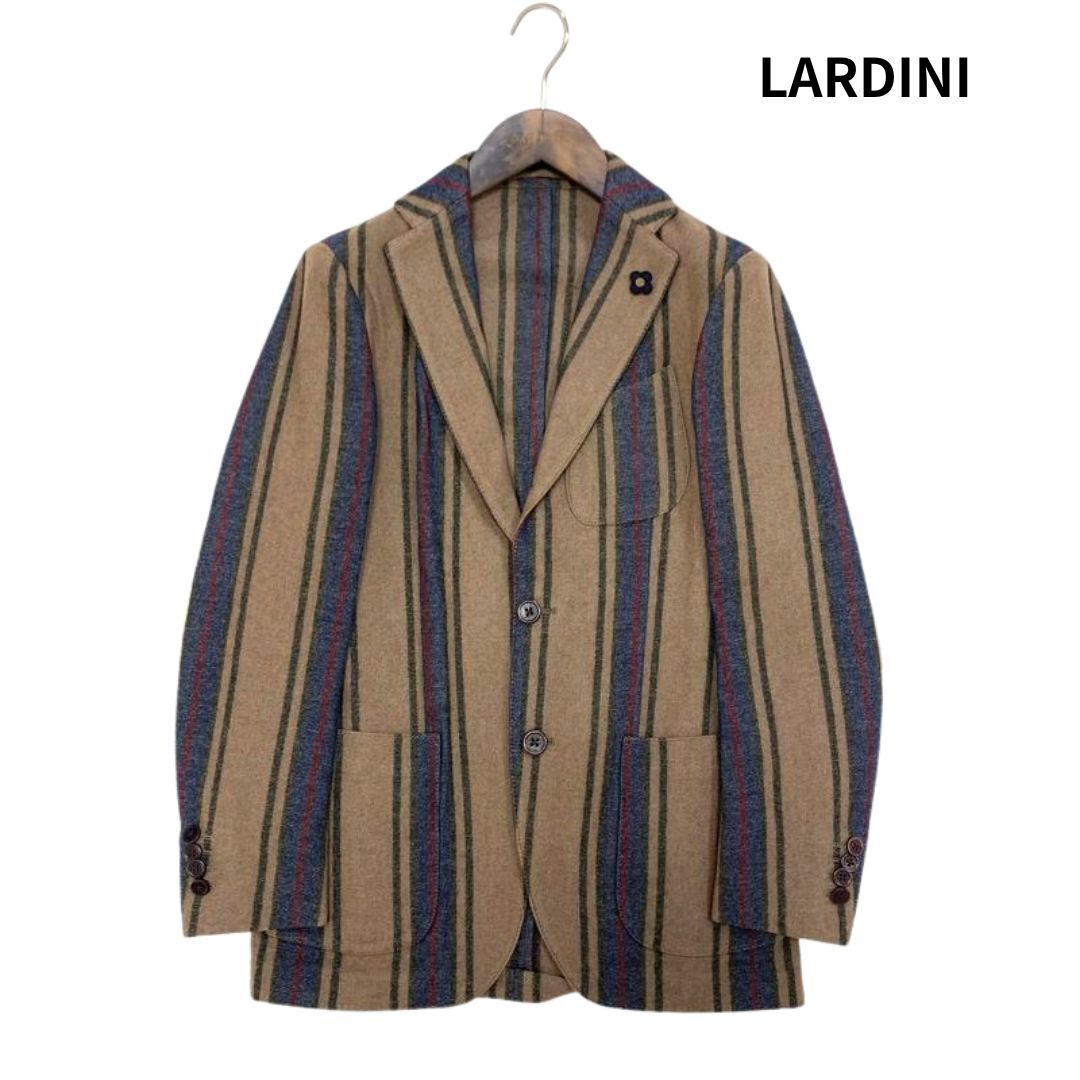 LARDINI ラルディーニ EASY マルチストライプ テーラードジャケット JF32904Q 段返り 3B シングル ジャケット size:42/アンコン ウール拍卖