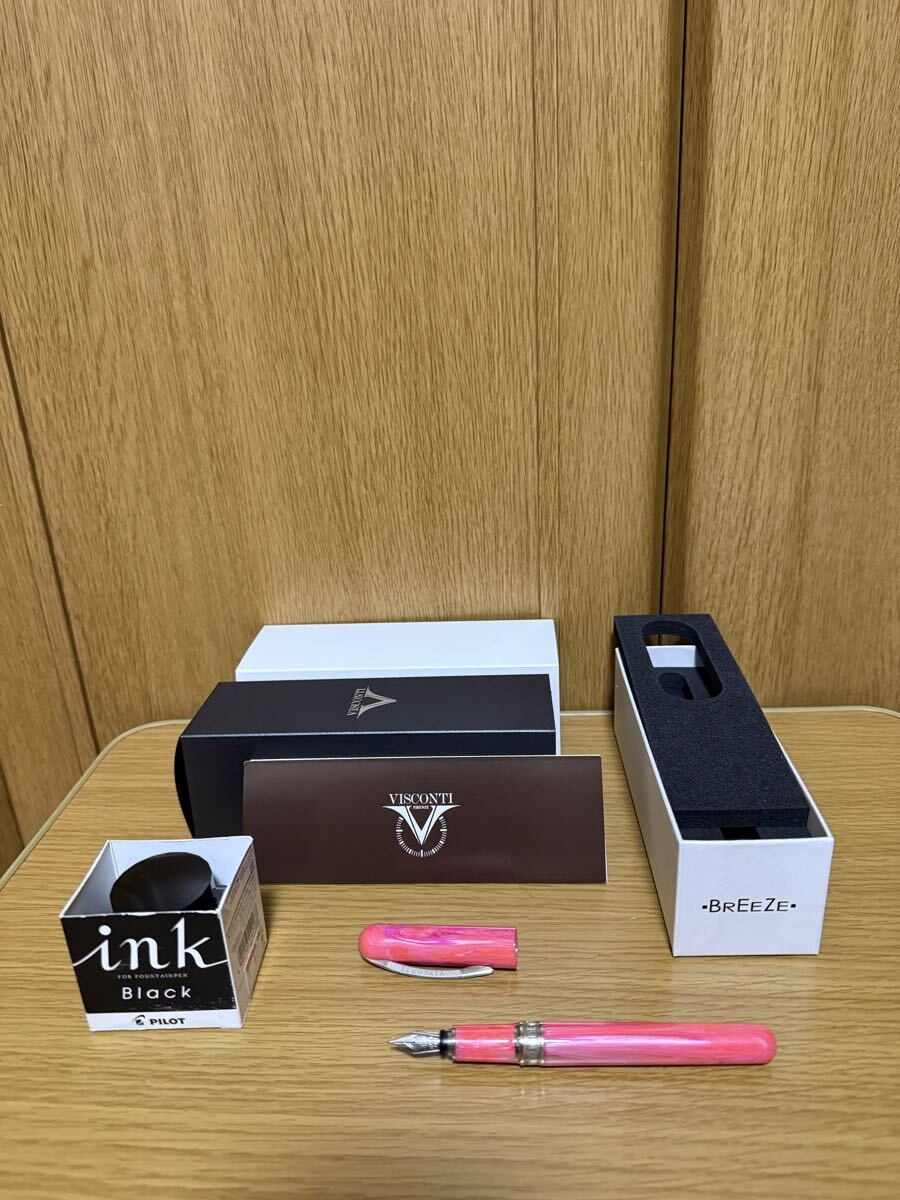 アウトレット!VISCONTI KP08-04-FP M 中字万年筆 Breeze ブリーズチェリーピンク 並行輸入品拍卖