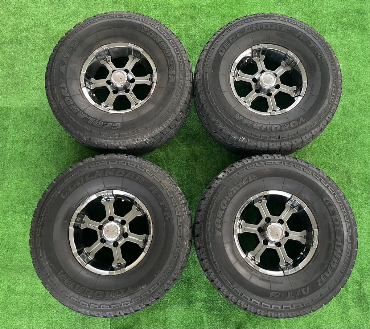 MKW MK-36 アルミホイール 16インチ×8J PCD139.7 6穴 ET0/YOKOHAMA GEOLANDAR A/T-S 2010年製造 5〜7部山 4本セット ランクル等拍卖