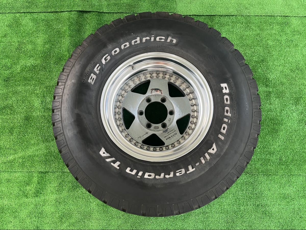 ELITE MAX アルミホイール 16.5インチ×9.75J OFFSET-40 6穴 PCD139.7/BFグッドリッチ 35×12.5R16.5 5部山 1本のみ ランクル等拍卖