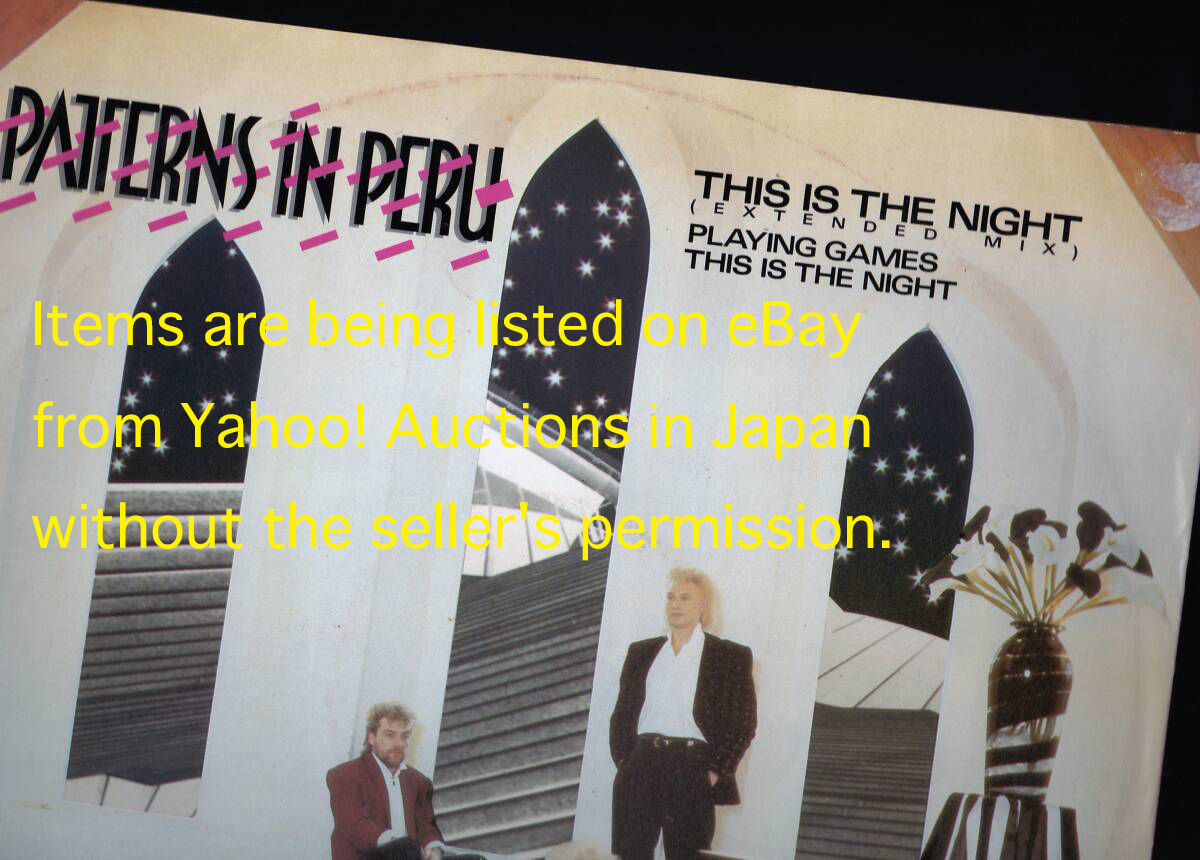 ダンクラ12inch★PATTERNS IN PERU / This is the night★picture sleeve・Vernon (WEA)★拍卖