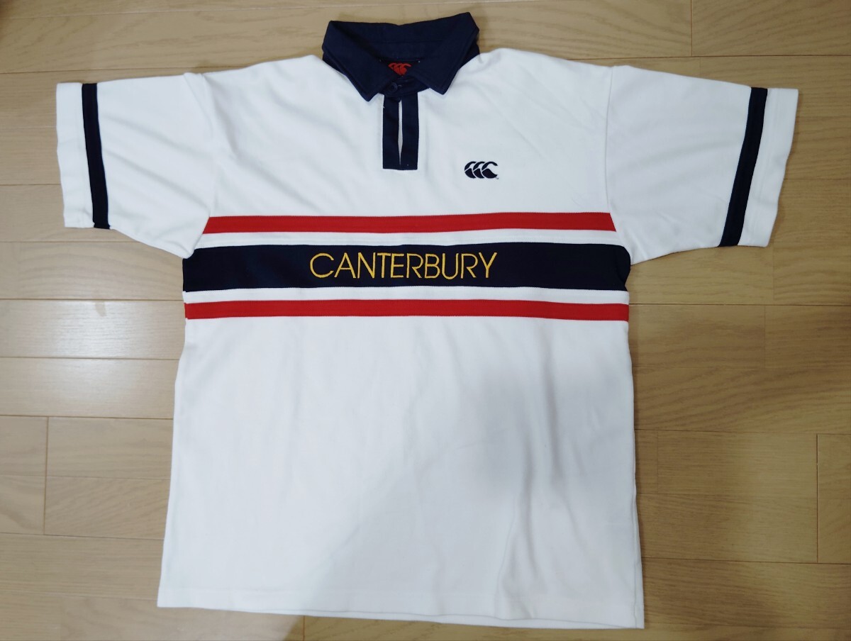《Canterburyカンタベリー》【貼り付けボーダーデザインポロシャツ】◆Мサイズ拍卖