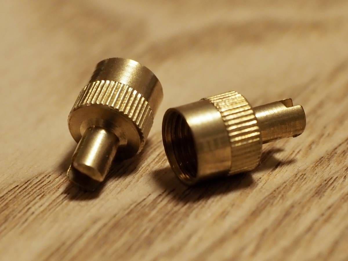 ★タイヤバルブキャップ★虫回し付き★真鍮 ブラス★2個セット Triumph BSA Norton パン ナックル ショベル カブ CL CB ビンテージ エアー 拍卖