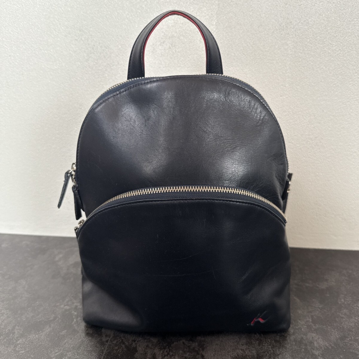 Kitamura K2 キタムラ 廃盤品 2WAY 本革 牛革 オールレザー ミニリュック バックパック リュックサック 良シルエット 上代33000円 日本製拍卖