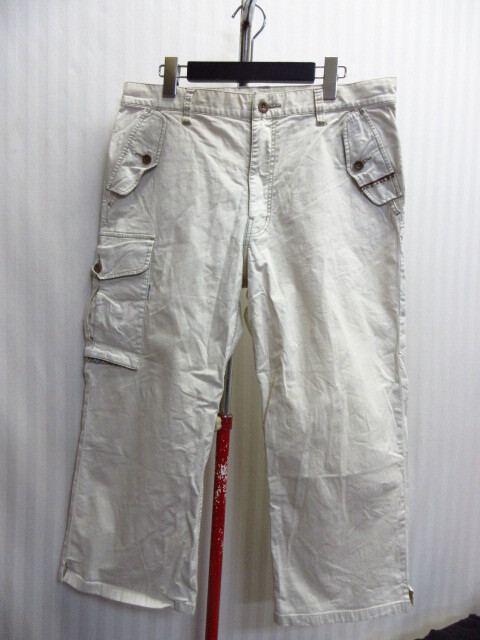 カールヘルム ストレッチ入りカーゴパンツ メンズXL LL アイボリー系 クロップドパンツ アンクルパンツ ショートパンツ トラウザーズ07291拍卖