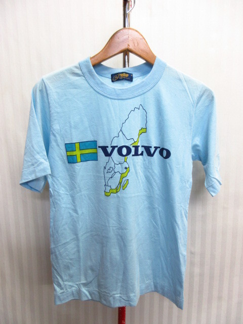 VOLVO ボルボ 80sヴィンテージ Tシャツ メンズS 車メーカー 企業もの レーシングシャツ 半袖カットソー レースシャツ ロゴTシャツ08014拍卖