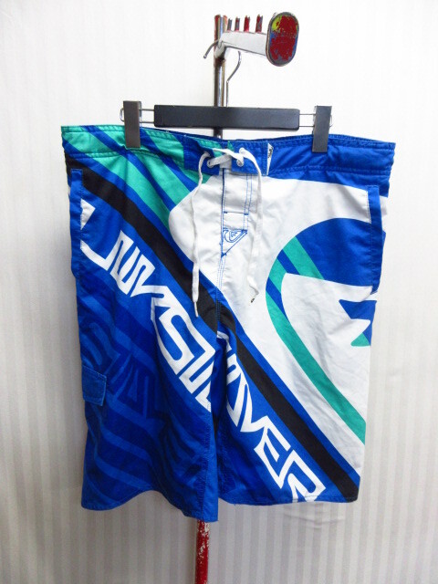 クイックシルバー サーフパンツ メンズXL LL 青緑白 サーフショーツ ボードショーツ 水着 スイムウエア スイムパンツ ショートパンツ08052拍卖
