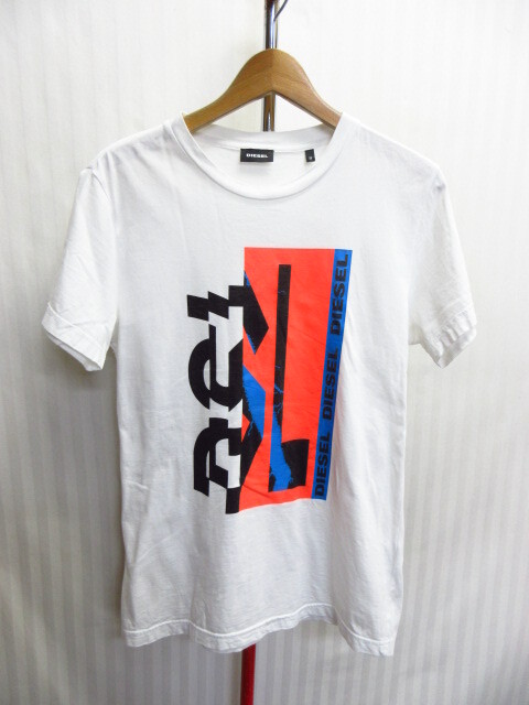 ディーゼル Tシャツ メンズS 白Tシャツ グラフィック柄デザインTシャツ 半袖カットソー 半袖シャツ 半袖ウエア 08051拍卖