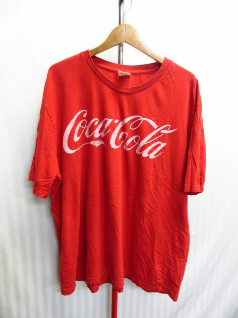 コカ・コーラ Tシャツ メンズXL LL 赤 ビッグロゴTシャツ 半袖カットソー コカコーラ 半袖シャツ カナダ企業もの 08062拍卖