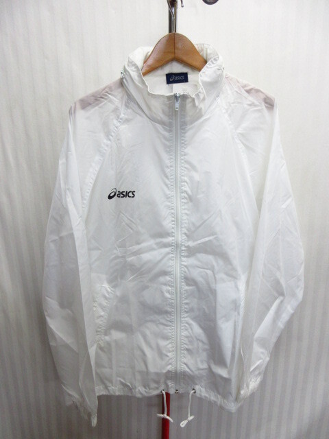 未使用 アシックス ウインドブレーカー メンズF L XL 白 ナイロンジャンパー ジャージトップ トラックジャケット スポーツブルゾン08153拍卖