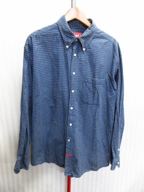ヘリーハンセン 長袖ボタンダウンシャツ メンズXL LL 襟付き長袖カットソー アウトドアシャツ トレイルウエア 90s00sヴィンテージ 08151拍卖