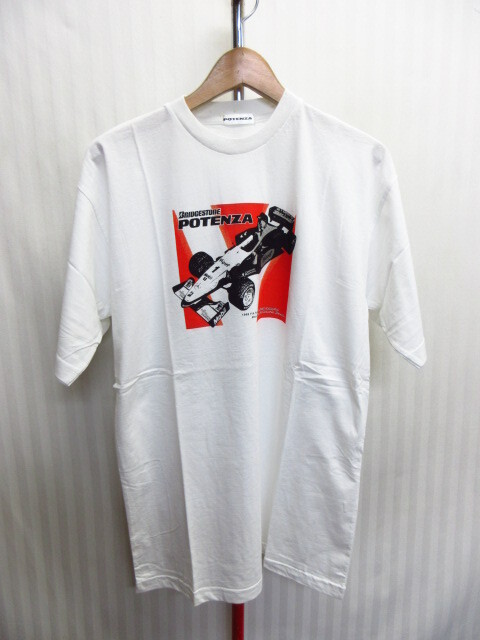 未使用 ブリヂストンPOTENZA ポテンザ Tシャツ メンズF L XL 白 レーシングシャツ チームシャツ 半袖スタッフシャツ レースシャツ07151拍卖