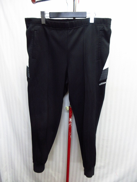 アディダス 80s90sヴィンテージ ロゴ刺繍トラックパンツ メンズO XL LL 黒白 トレーニングパンツ ジャージパンツ イージーパンツ 08212拍卖