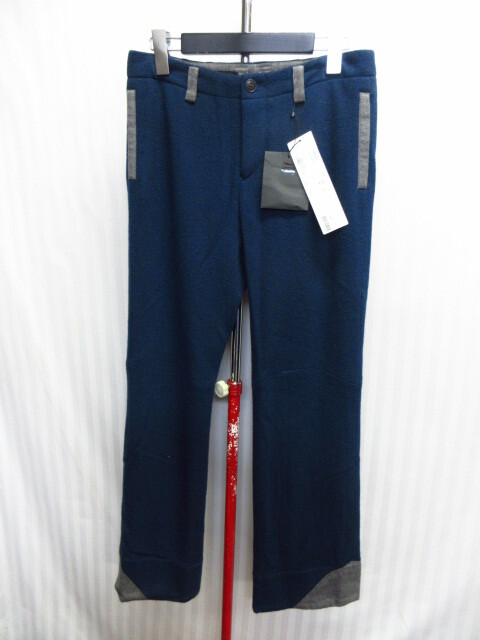 未使用 プルドゥ pour deux ウールパンツ SIZE1 紺グレー ウール地スラックス スラックスパンツ 秋冬向けパンツ ズボン 日本製08211拍卖