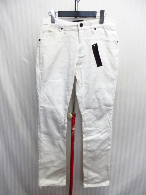 未使用 roshell ロシェル ストレッチ入りホワイトジーンズ メンズL ホワイトデニム ストレッチデニムパンツ 白デニムジーンズ Gパン08221拍卖