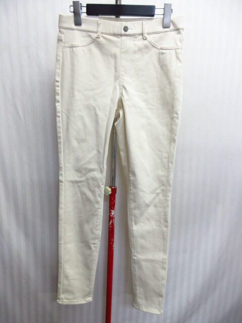 未使用 ユニクロ ウルトラストレッチレギンスパンツ SIZE L オフホワイト スキニージーンズ スリムパンツ レギパン ズボン 08261拍卖