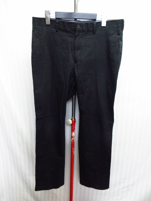 アクアスキュータム ストレッチパンツ メンズ90 XL XXL 黒 チノパン コットンパンツ トラウザーズ ブラック トラウザーパンツ 08282拍卖