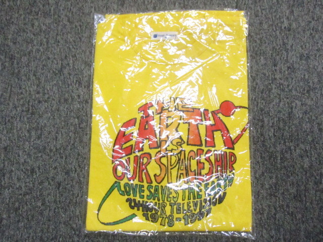 未使用 24時間テレビ チャリティーTシャツ メンズM 黄 チャリTシャツ 90sヴィンテージ 当時もの 希少品 テレビ番組Tシャツ 新品 08230拍卖