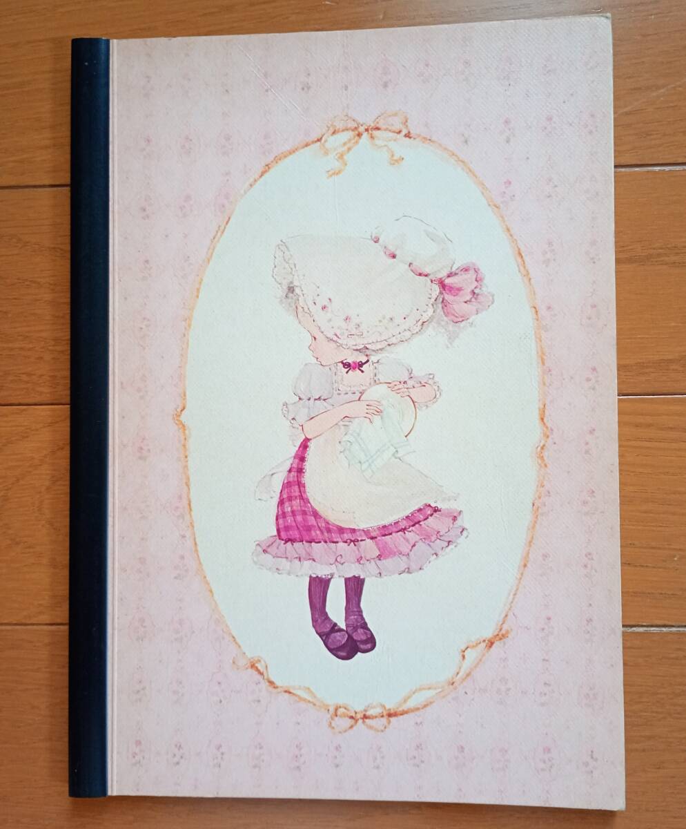 昭和レトロ ノート ファイル式 取外し可 女の子 帽子 お花 ピンク ブルー ユーカリ社 日本製 ファンシー雑貨 ピンク1枚、ブルー36枚拍卖