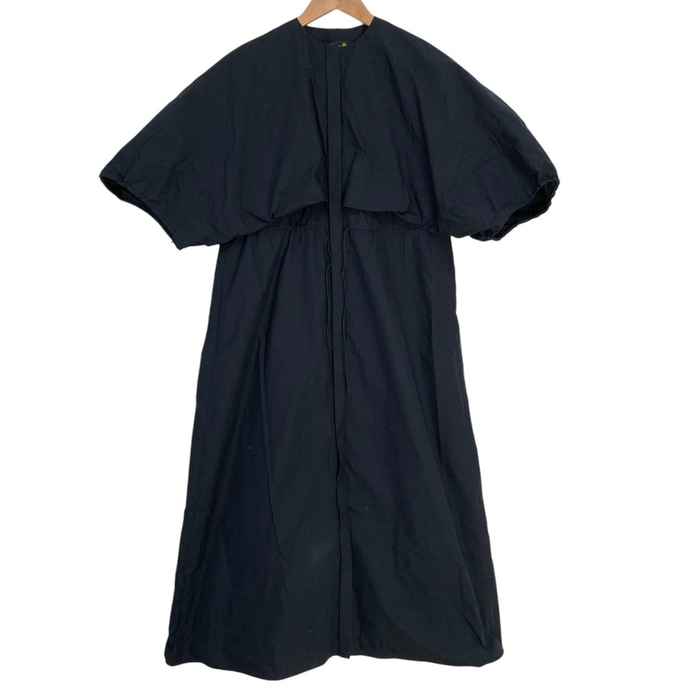 良品 23SS Drawer ドゥロワー コットンタイプライターバルーンワンピース サイズ36 ブラック拍卖