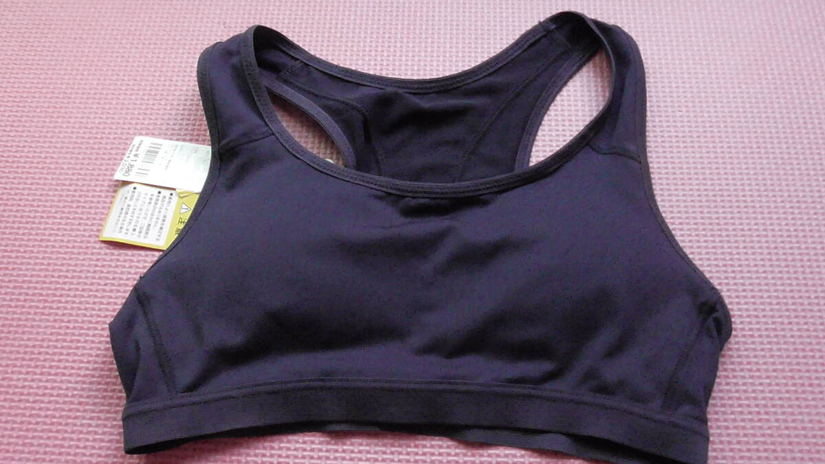 新品 140 ハーフトップ 紺 ノンワイヤーブラジャー 胸パッド付き ソフトブラ 背中メッシュ 子供用インナー 女の子 小学生 下着 送料無料拍卖