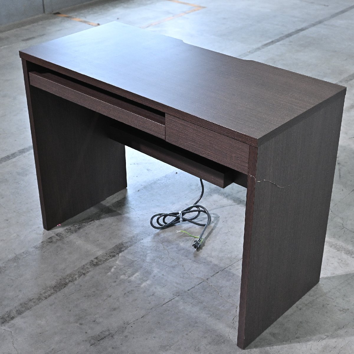 小島工芸 5万「C1D-100/ウッディウェンジ」デスク 作業机 勉強 学習 事務 収納 引き出し ドロワー 書斎 ライティング_カリモク ウニコ拍卖