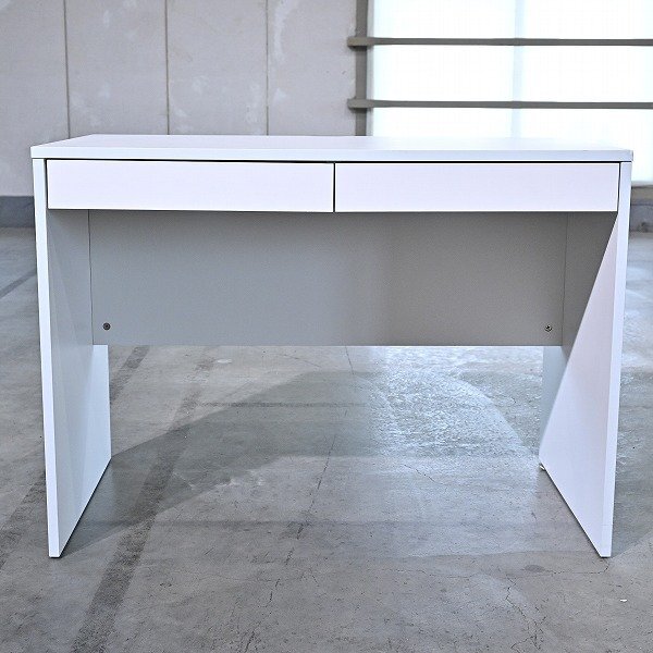 サンワサプライ「100-DESKH009W」パソコンデスク ワーク 書斎 学習机 引き出し収納 事務 コンソール_カリモク イケア 良品計画拍卖