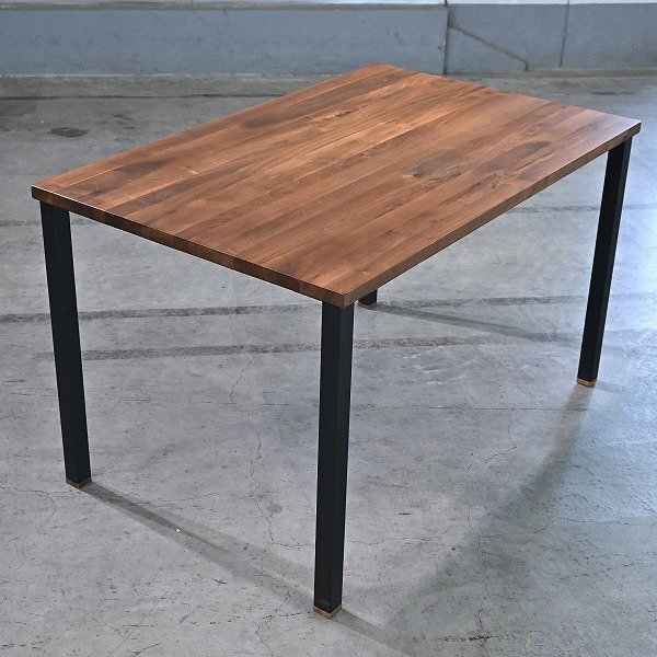関家具 13万「NODEⅡ LEG02/ノードⅡ」ダイニングテーブル 4人 120cm幅 ウォールナット材 無垢 スチール 机 リビング 北欧テイスト デスク拍卖