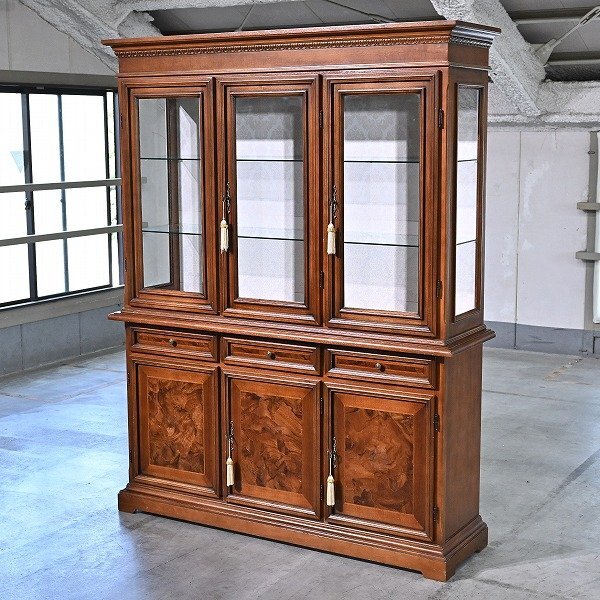 ★高級 イタリア製 Scappini & C「486」ディスプレイキャビネット マホガニー無垢材 飾り棚 コレクションケース キュリオ スカッピーニ拍卖